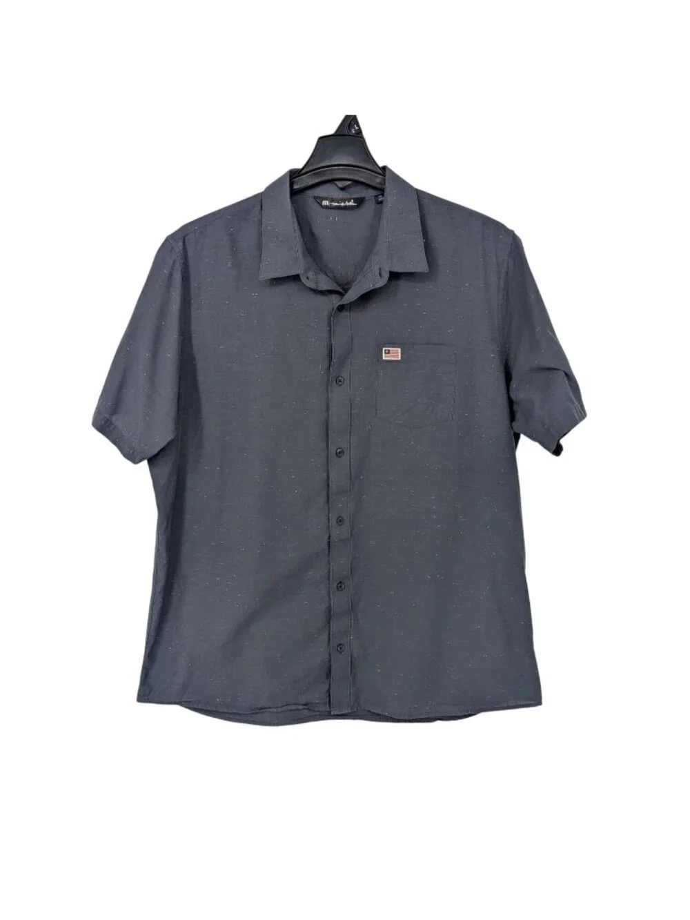 Travis Mathew Speckled Button Up Short Sleeve Golf USA Flag Logo‎ Sport XXLarge